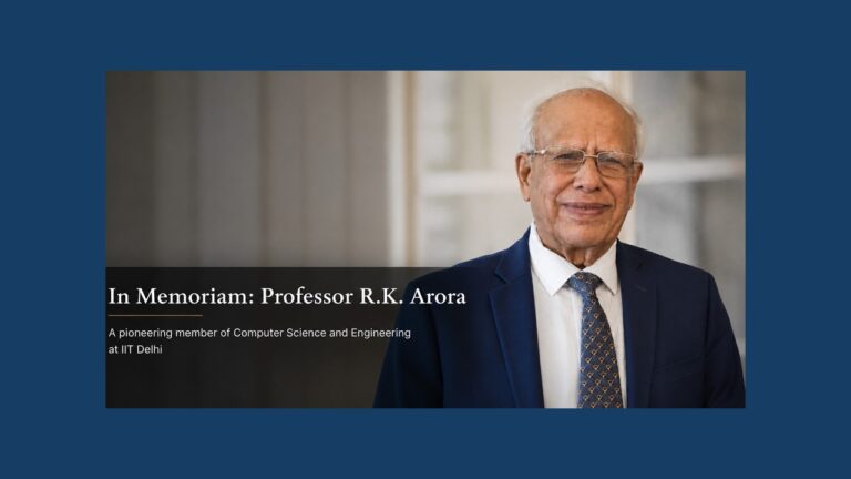 In Memoriam of Prof. R.K.Arora (Oct 1936- July 2026)